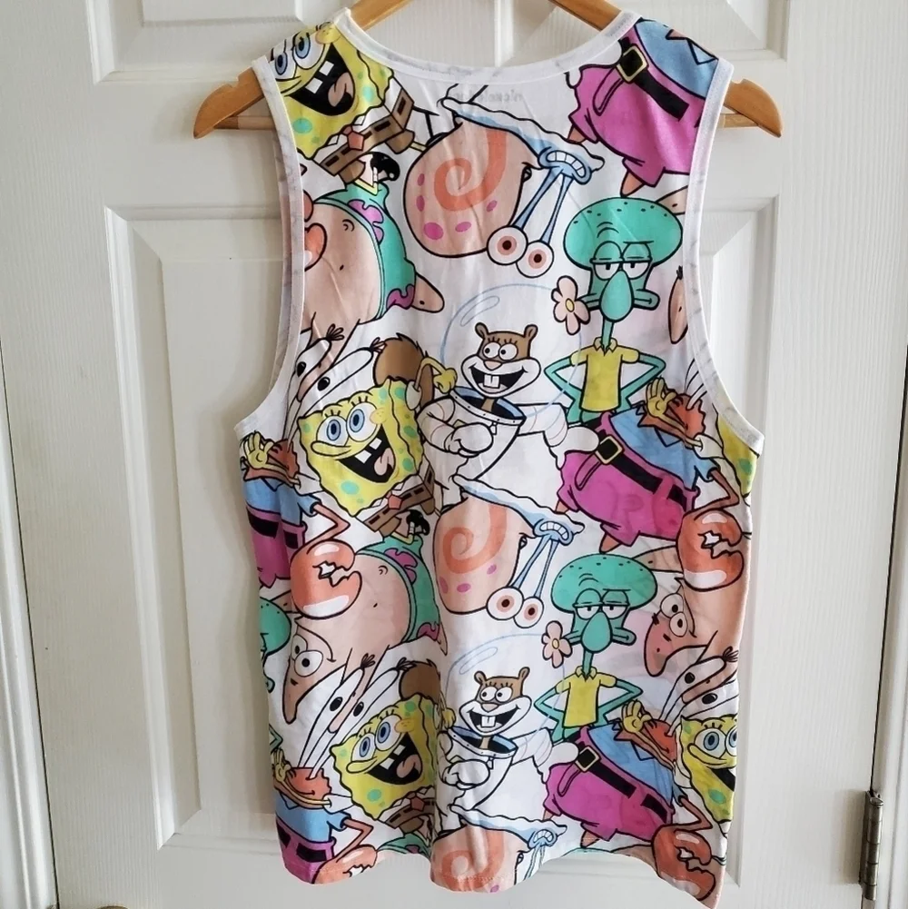 Spongebob Squarepants & friends sleeveless tank top t-shirt Junior women's 15/17